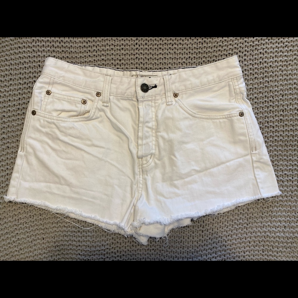 Free People White Denim Shorts